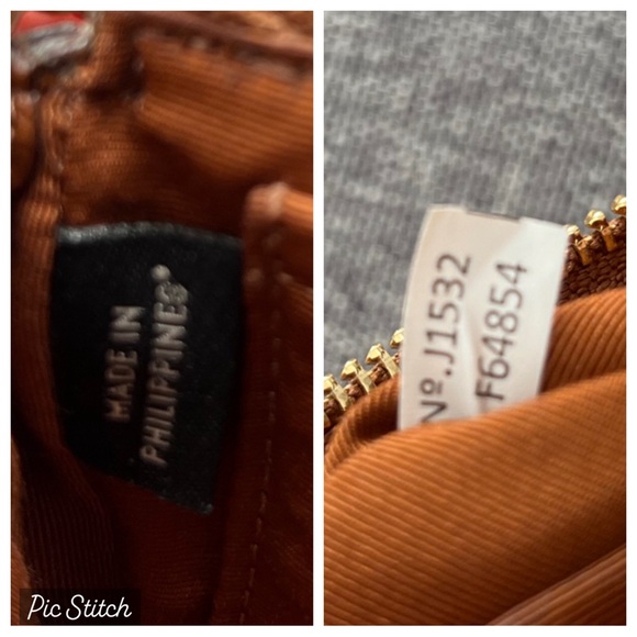 Coach Tan Brown Mini Purse Wristlet Gold Chain C Logo Coated Canvas Small Khaki - Picture 17 of 17